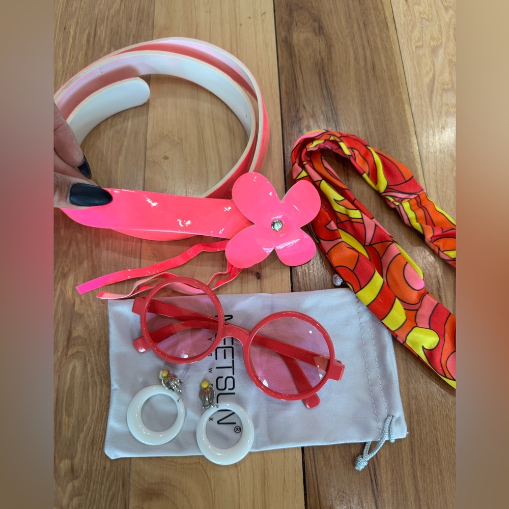 70’s Dream Girl Vibrant Swirl Pattern Dress w Accessories Adult Small Halloween - Picture 12 of 12